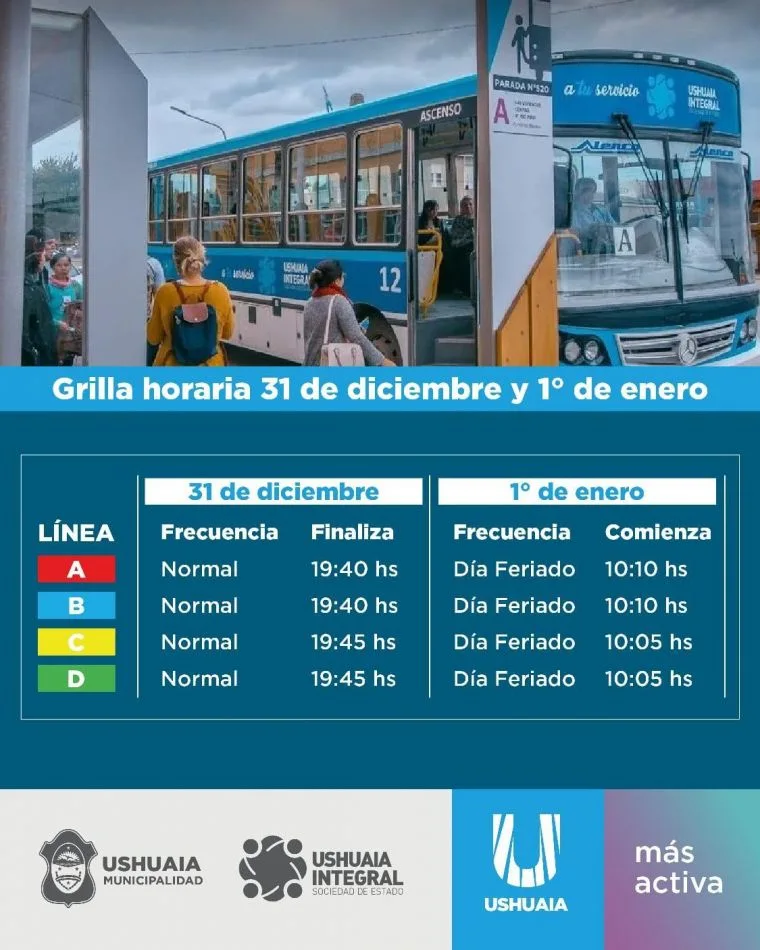 Transporte de colectivos tendrá horarios reducidos en las Fiestas Navideñas y de Año Nuevo