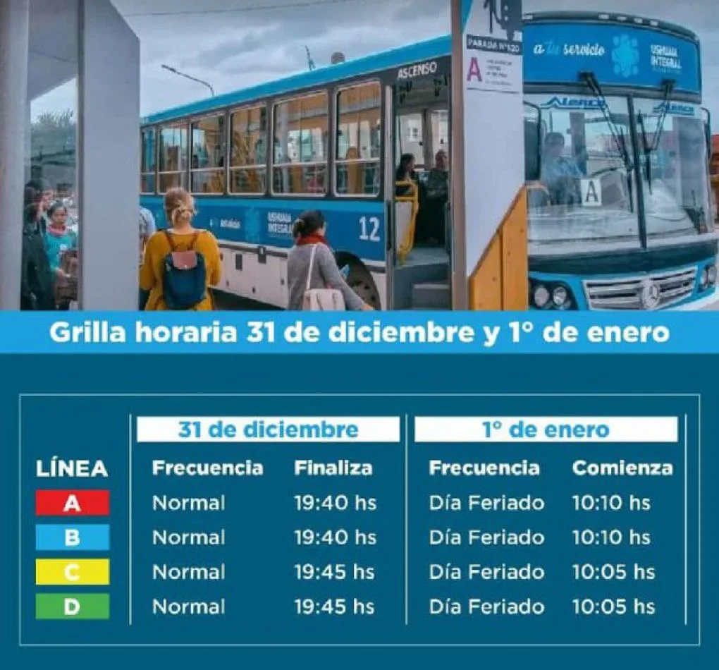 La UISE presenta horarios especiales de colectivos