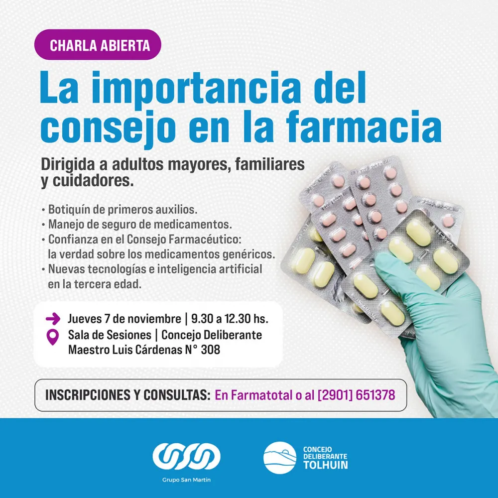 Cambio de fecha en charla sobre el rol del Consejo Farmacéutico