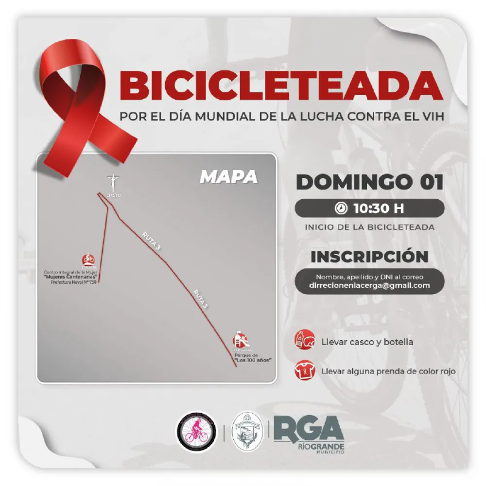 Bicicleteada por la prevención y concientización del VIH