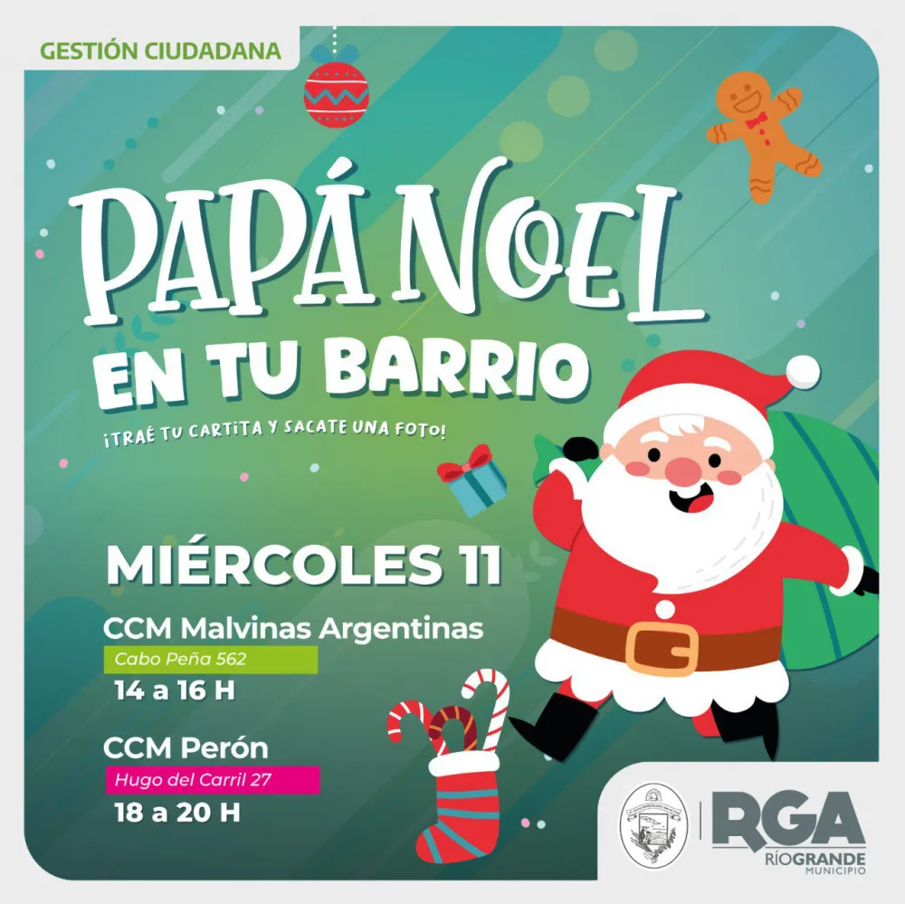 Papá Noel llega a los barrios de la ciudad