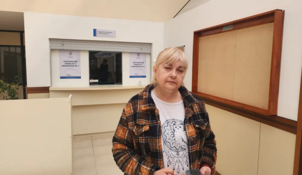 Rosana Esquivel, esta mañana en las instalaciones de los Tribunales de Río Grande,