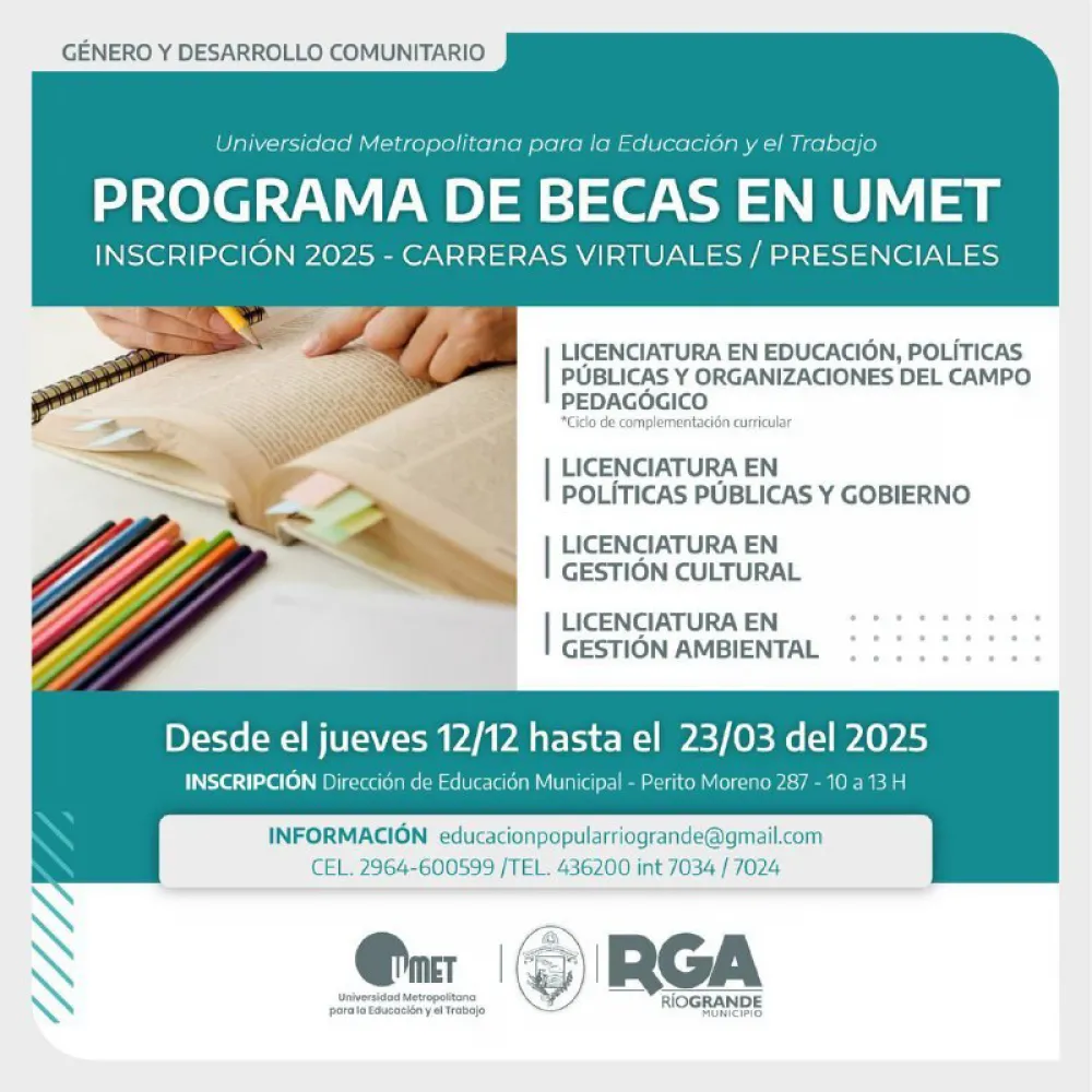 Continúan abiertas las inscripciones para acceder a las becas UMET