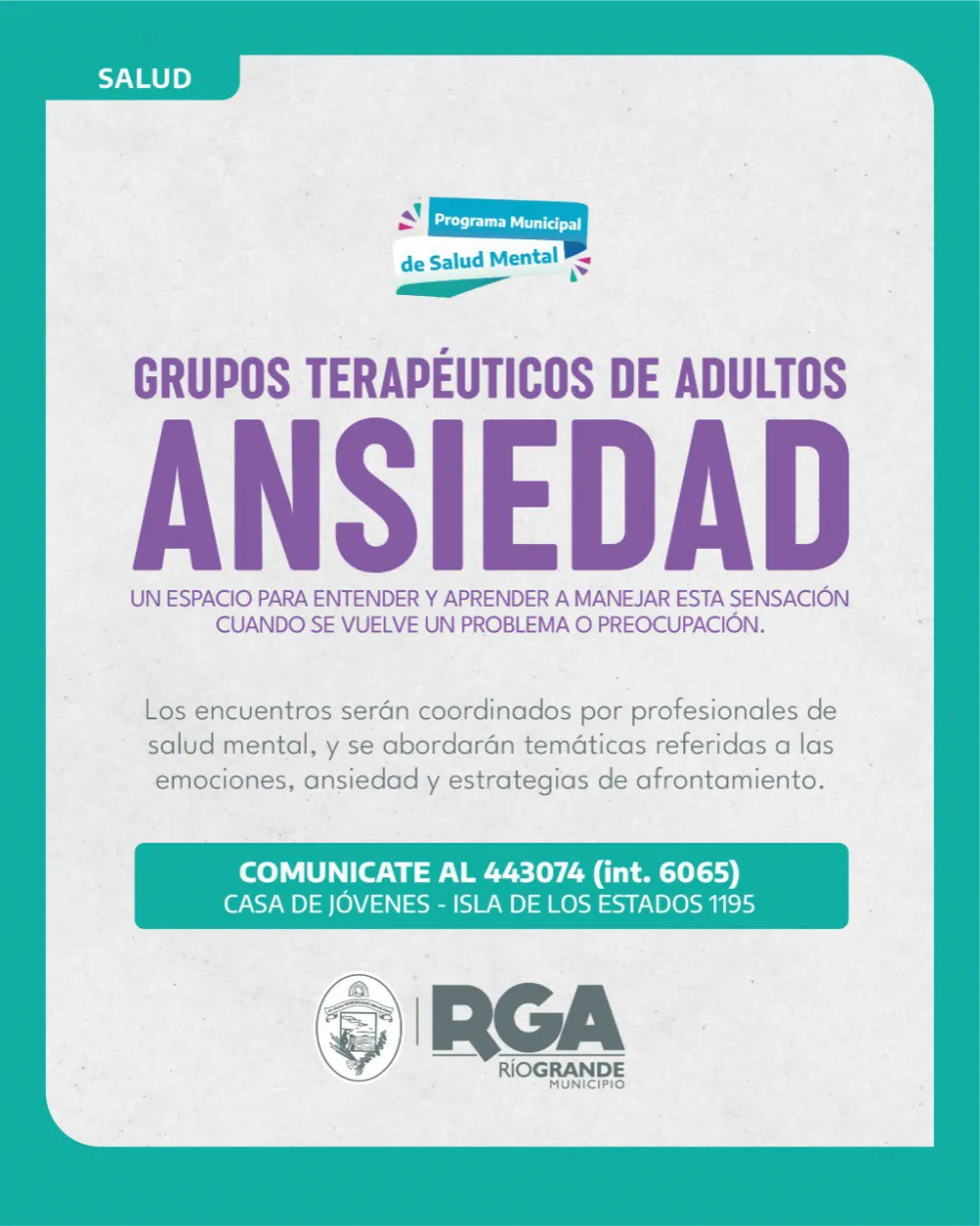 Continúan las inscripciones para los grupos terapéuticos de ansiedad