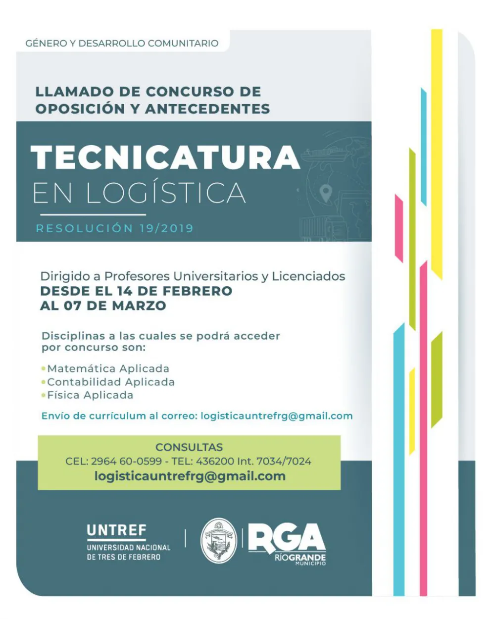 Continúa el concurso docente para la Tecnicatura en Logística de la Untref