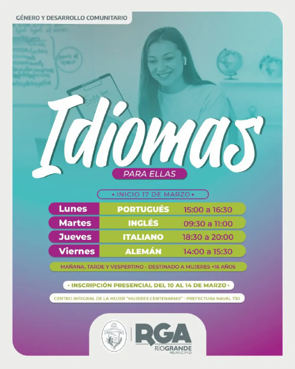Forma parte de "Idiomas para ellas"