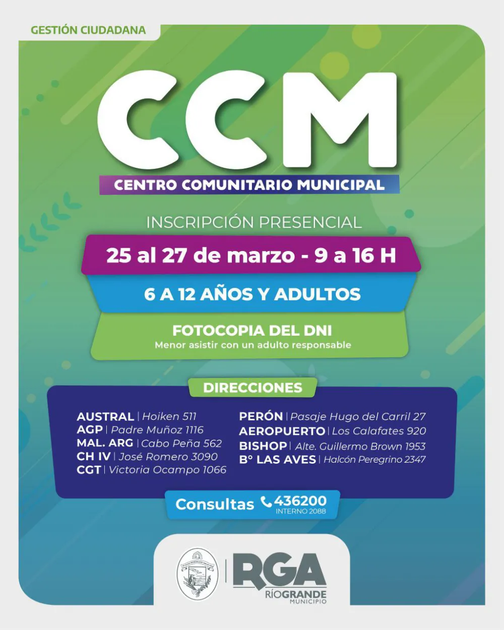 Formá parte de los talleres en los Centros Comunitarios Municipales