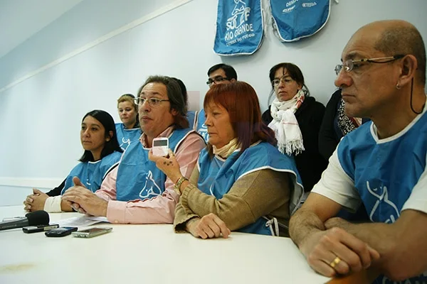 Diego Castro encabezó la conferencia de prensa del sindicato docente.