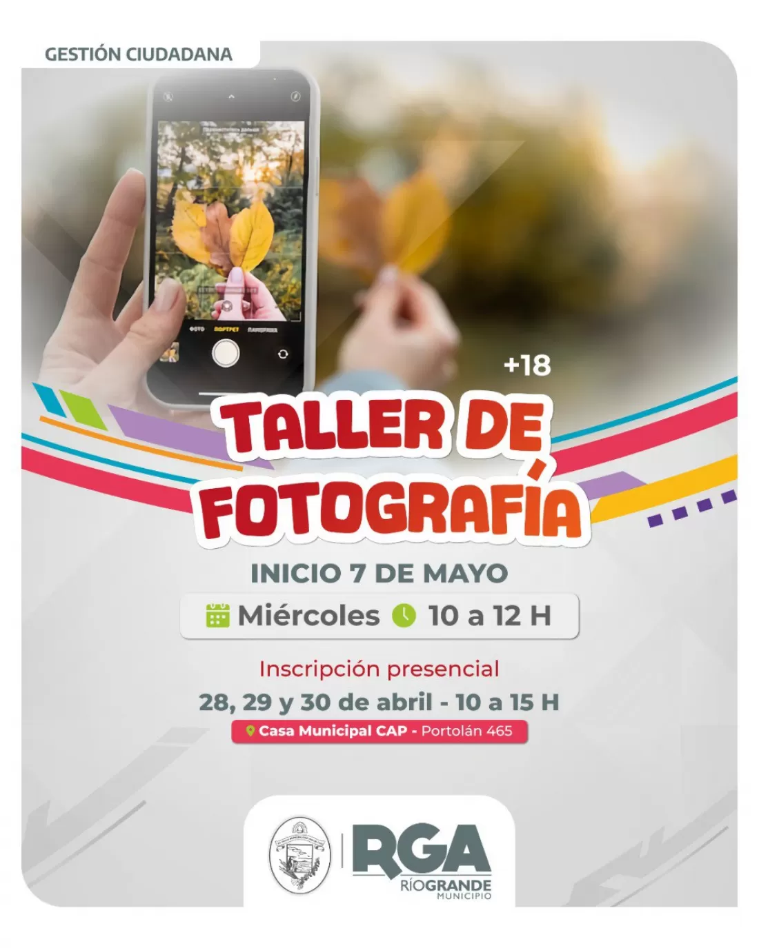 Sumate al taller de fotografía en Casa Municipal