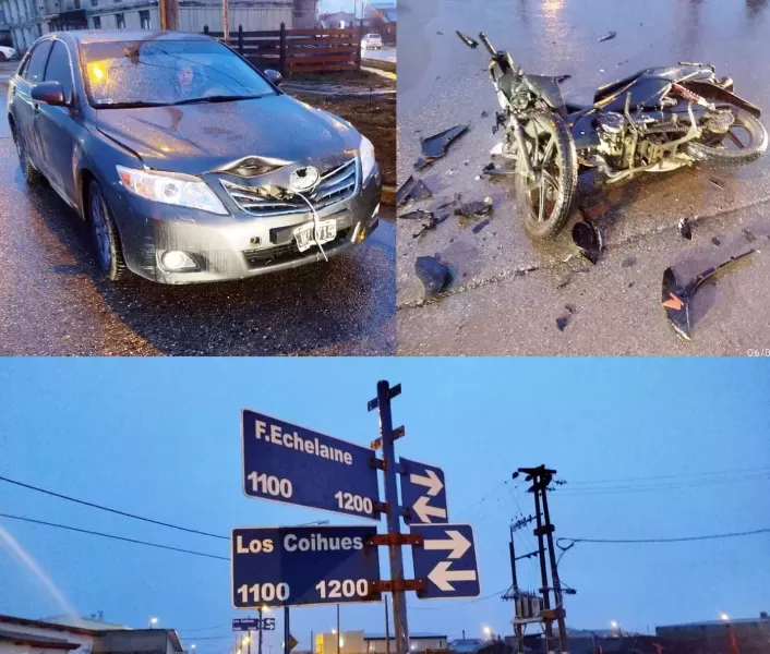 Colisión entre moto y auto dejó un herido