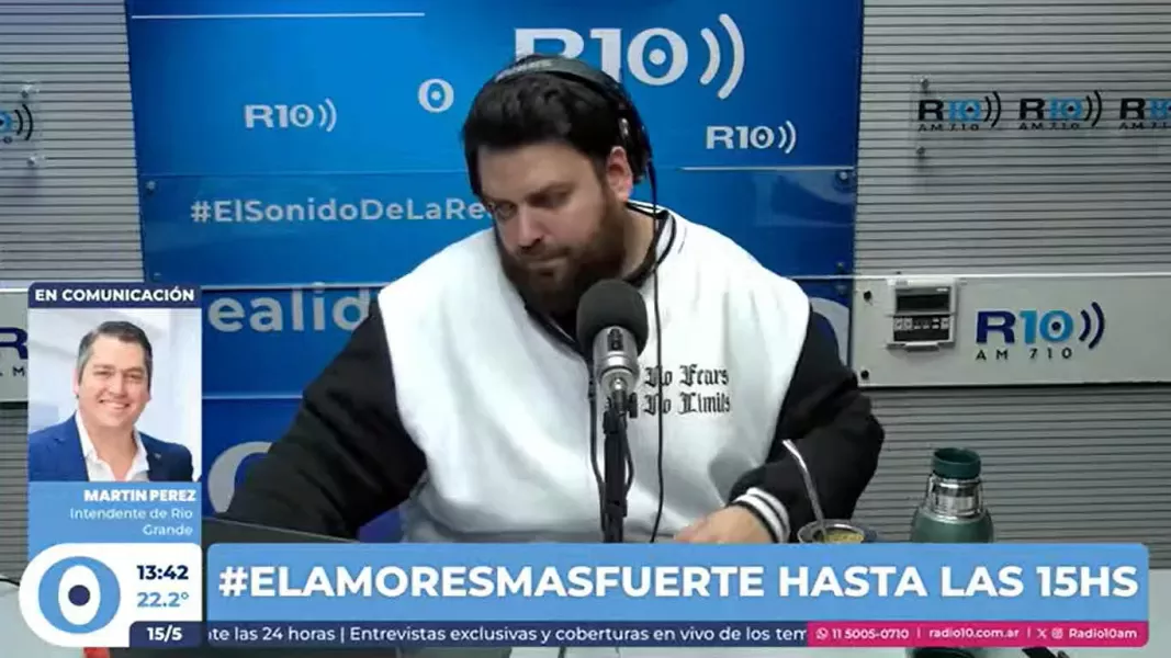 Martín Perez, intendente de la ciudad de Río Grande, en una entrevista en Radio 10.