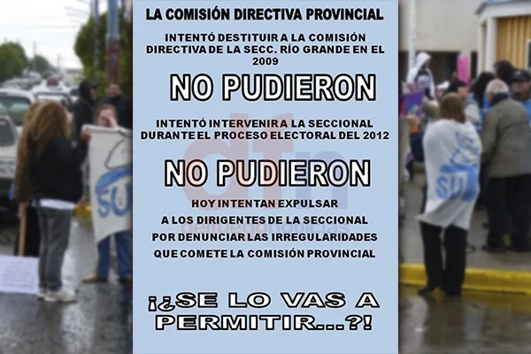 El comunicado de la seccional local repudió la actitud de las autoridades del gremio docente.