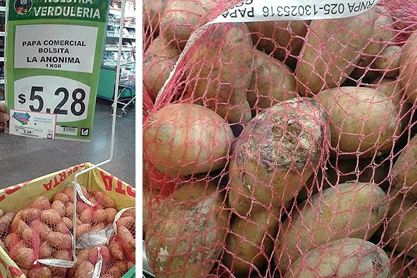 Muchos de la fruta y verdura es de evidente menor calidad.