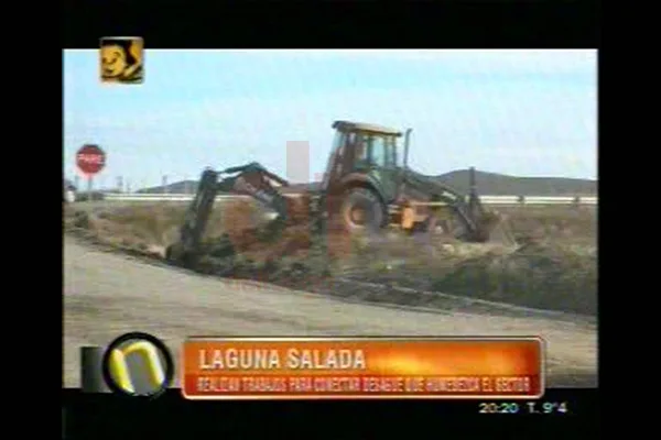 Comenzaron los trabajos en la laguna Salada. (Imagen: Canal 13 de Río Grande)