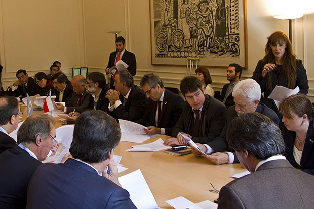 Martín Pérez, durante la reunión realizada en Buenos Aires.