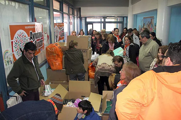 Parte de las donaciones al momento de ser entregadas.