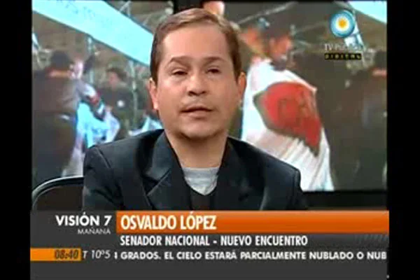 Osvaldo López, durante su visita a Visión 7 (Imagen: Captura TV Pública)
