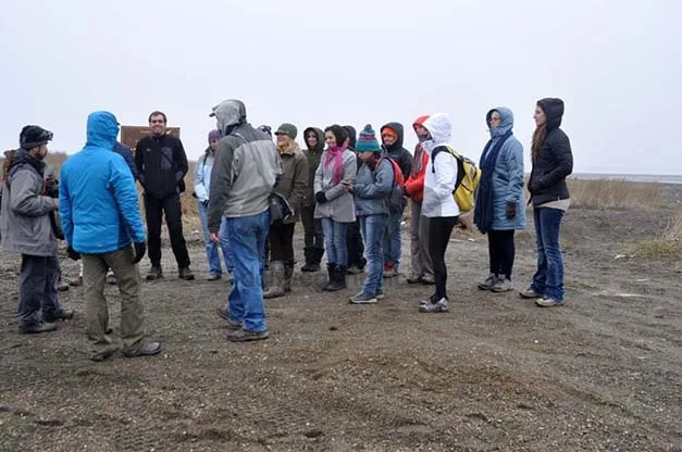 La visita demandó varias horas de recorrida por la zona.