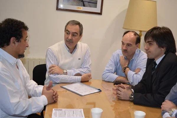Jorge Martín y Gerónimo Ruiz, durante la reunión con el Ejecutivo.