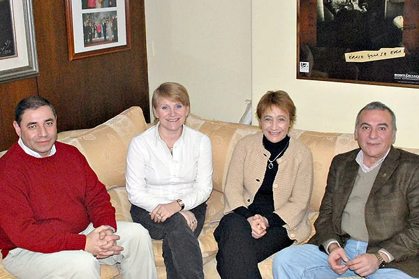 Benegas, Belous, Ríos y Lépez, durante la reunión en Ushuaia.