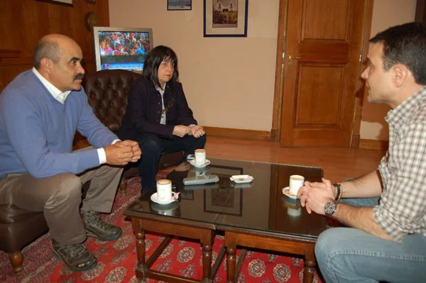 Rodriguez, Martinez Allende y Marinello, durante el encuentro en Ushuaia.