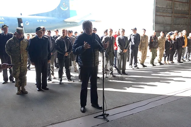 Agustín Rossi brindó un discurso antes de trasladarse a San Sebastián.