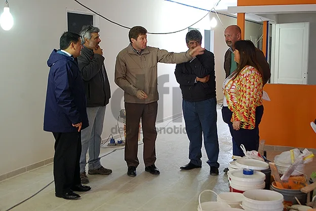 Melella visitó la obra junto a funcionarios del Municipio de Río Grande.