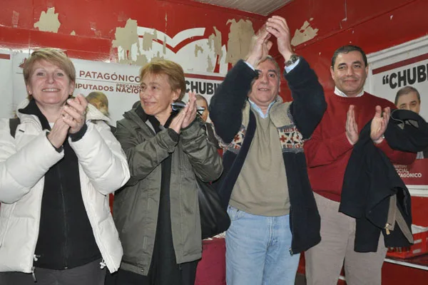 Belous, Ríos, Lépez y Benegas, durante los festejos del PSP.