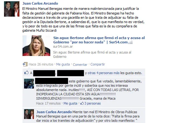 Arcnado descargó su ira a través de Facebook.