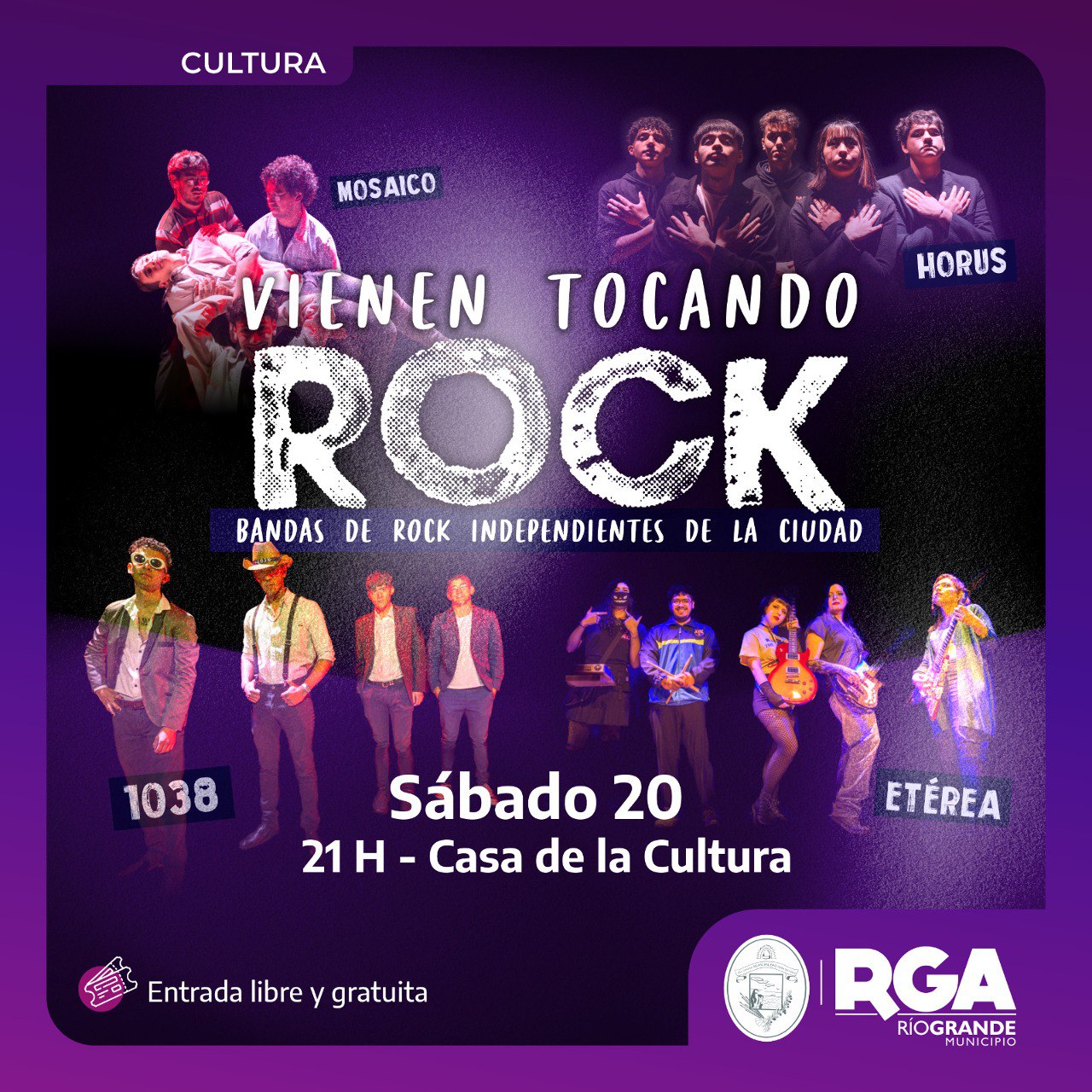 Se presenta "Vienen tocando Rock" en la Casa de la Cultura